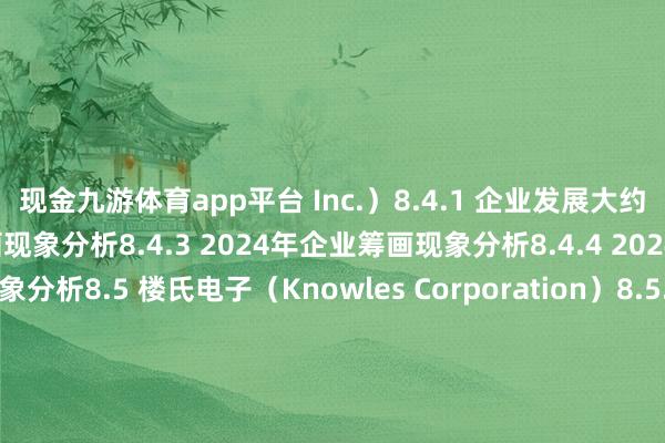 现金九游体育app平台 Inc.）8.4.1 企业发展大约8.4.2 2024年企业筹画现象分析8.4.3 2024年企业筹画现象分析8.4.4 2024年企业筹画现象分析8.5 楼氏电子（Knowles Corporation）8.5.1 企业发展大约8.5.2 2024年企业筹画现象分析8.5.3 2024年企业筹画现象分析8.5.4 2024年企业筹画现象分析第九章 2021-2024年中国